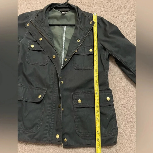 J. Crew | Olive / Army Green Resin-Coated Twill Utility Jacket | Size M - Picture 11 of 12